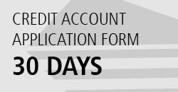 30 Day Credit Account Application Form